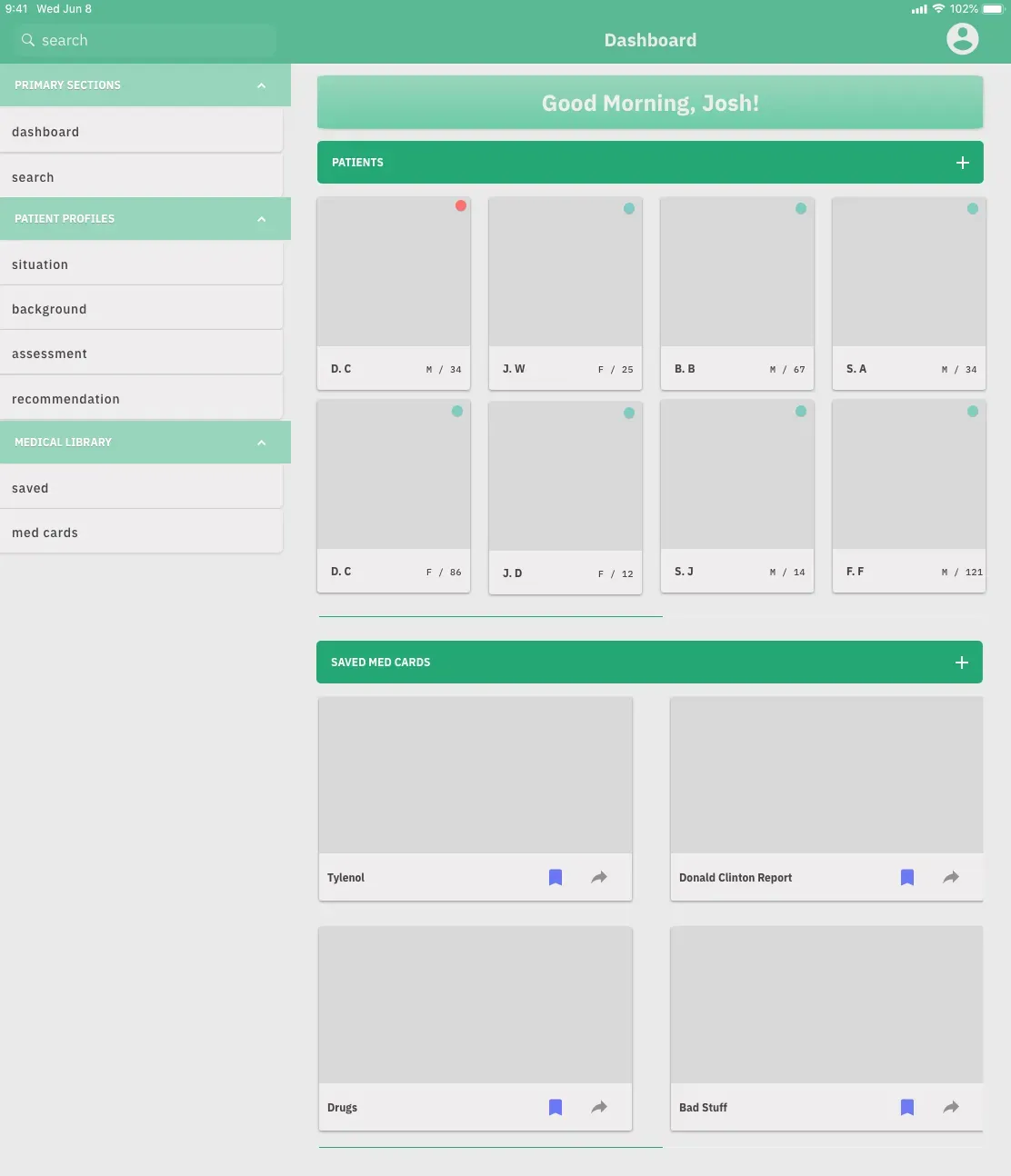 The updated dashboard of the Maryville University nursing app